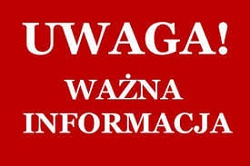 Na obrazku znajduje się napis: Uwaga! Ważna informacja